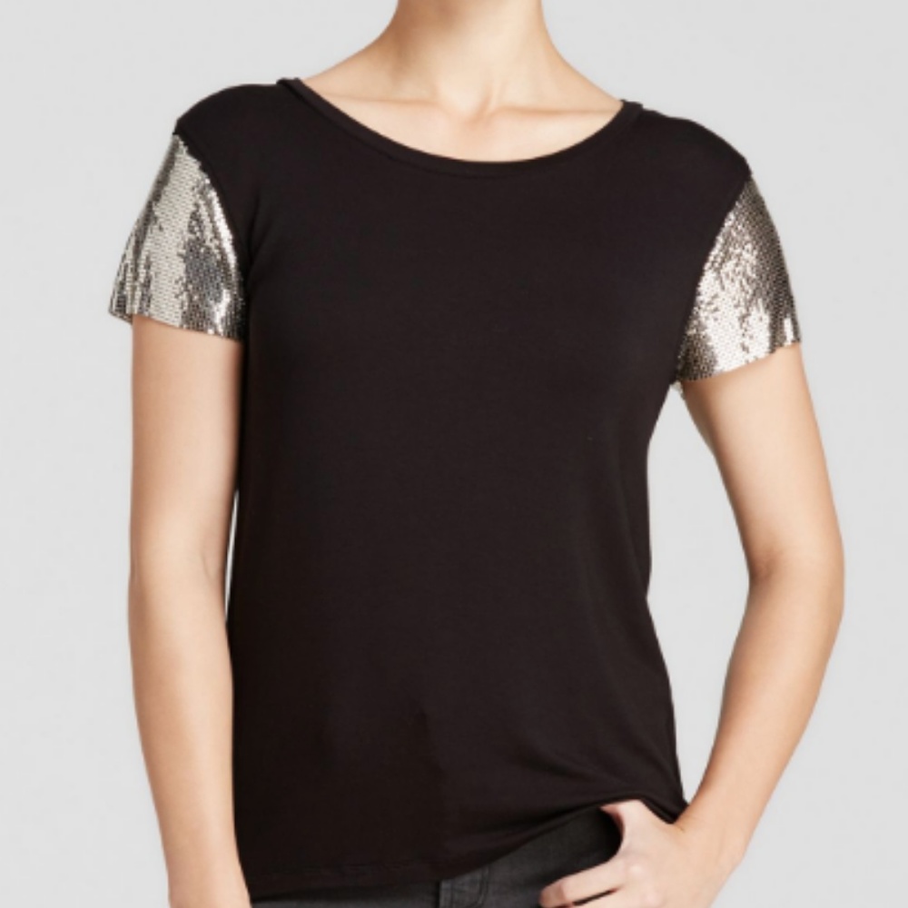 Michael Kors Chain Mesh Sleeve Top